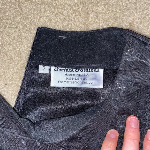 FORMAL FASHION BLACK FLORAL DETAILED WOMENS DRESS - Picture 2 of 12